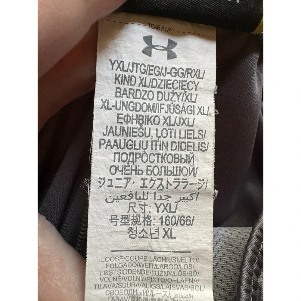 Under Armour Gray Blue‎ Athletic Shorts Youth XL Loose HeatGear Basketball Gym